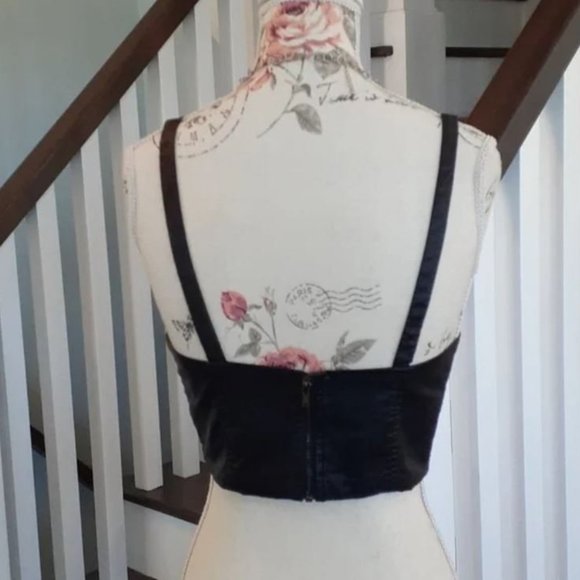 Lucca Couture black pleather bustier crop top 🐱 - Picture 5 of 6